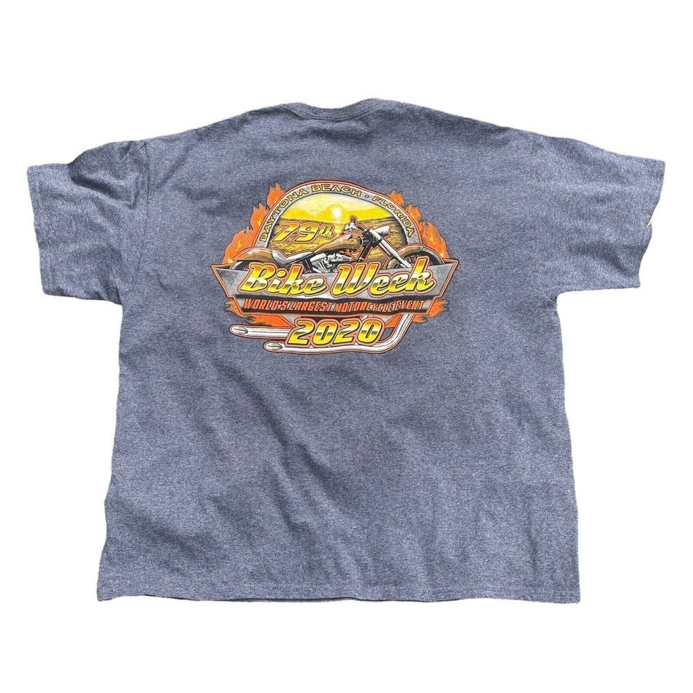 79th Annual 2020 Bike Week Daytona Beach Florida Red Mens 2XL T-Shirt Cotton EUC